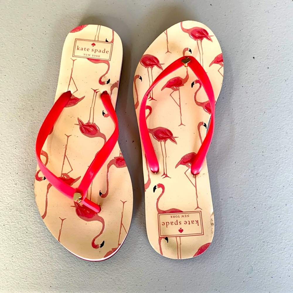 Flamingo Kate Spade Flip Flops - Size 8